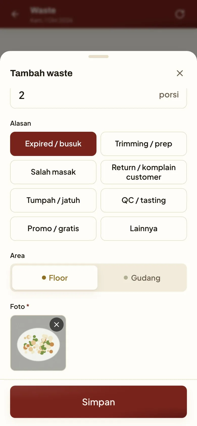 Catat waste dengan foto